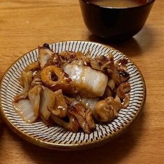 ごま油香る！簡単・白菜と豚肉のチクワ炒め